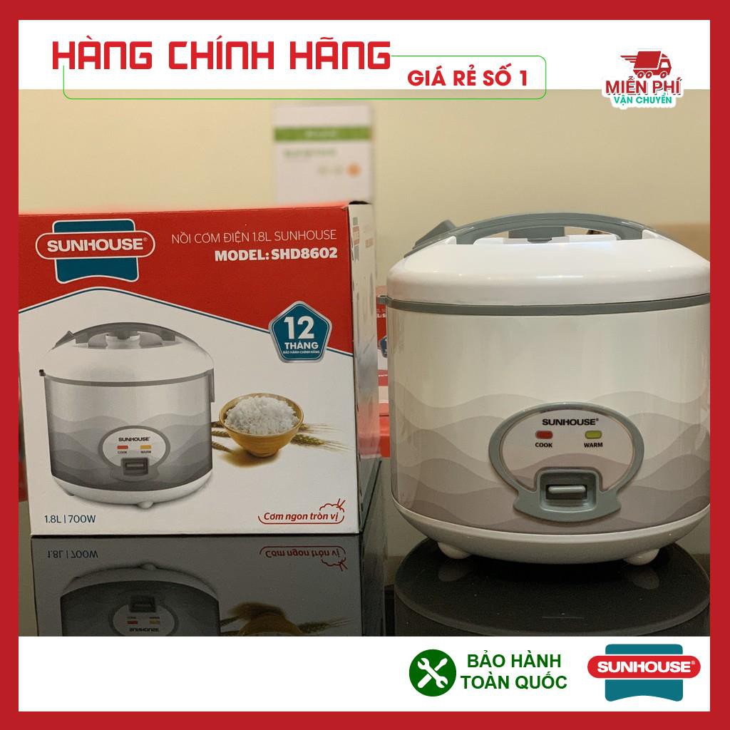 NỒI CƠM ĐIỆN 1.8L SUNHOUSE SHD8602, NỒI CƠM ĐIỆN SUNHOUSE SIÊU BỀN, BẢO HÀNH TOÀN QUỐC, LÒNG NỒI CHỐNG DÍNH WHITFORD