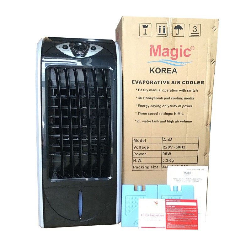 Quạt hơi nước làm lạnh không khí Magic Korea A48 | Dung tích 6L thời gian sử dụng 8 tiếng | Tặng 4 Cục Đá Gel Lạnh | BigBuy360 - bigbuy360.vn