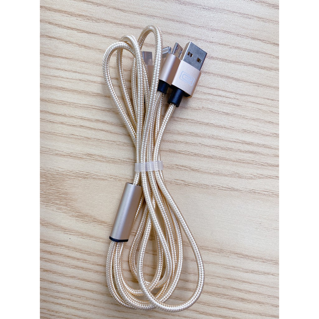 Cáp sạc đa năng ô tô 3 đầu 015,dây sạt ba đầu micro samsung,,IPtype-c,xạc nhanh ĐT dài 1,2m