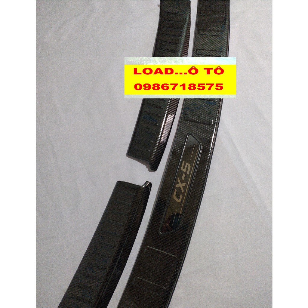 Bộ Ốp Chống Trầy Cốp Trong, Ngoài Carbon Mazda CX5 2022-2018 Mẫu Vân Carbon Cao Cấp Nhất Thị Trường