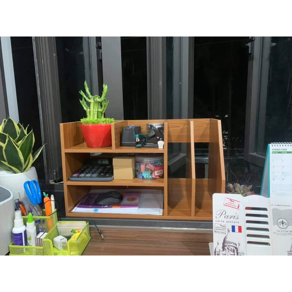 Kệ sách để bàn nhiều ngăn. Kệ để hồ sơ. Gỗ MDF cao cấp, sang trọng.