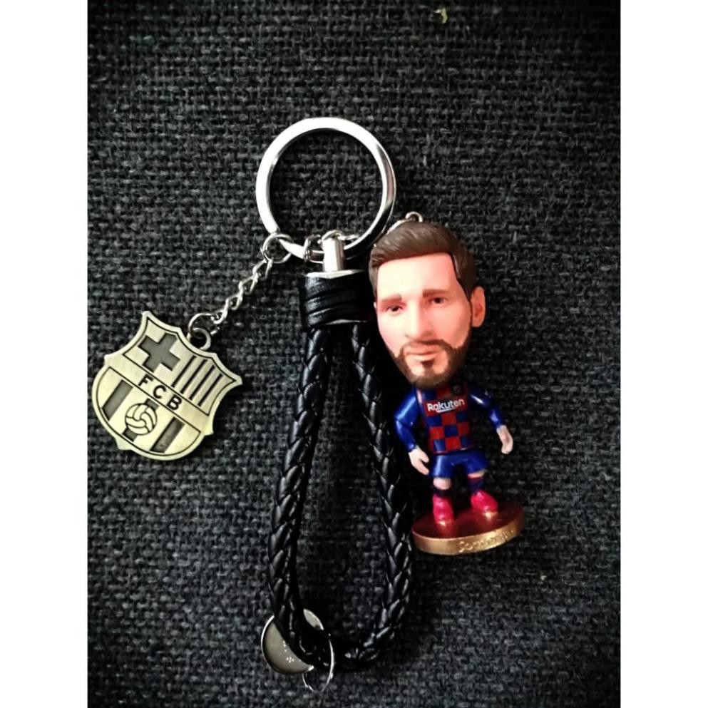 Móc khoá tượng messi và logo 2 mặt barcelona