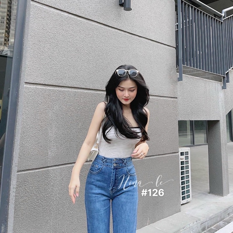 Bigsize(30-35) Freeship Quần Jeans Suông 2 Nút VNXk Kiểu Baggy Ống Rộng Size Lớn Ms 126- TC Shop Jeans