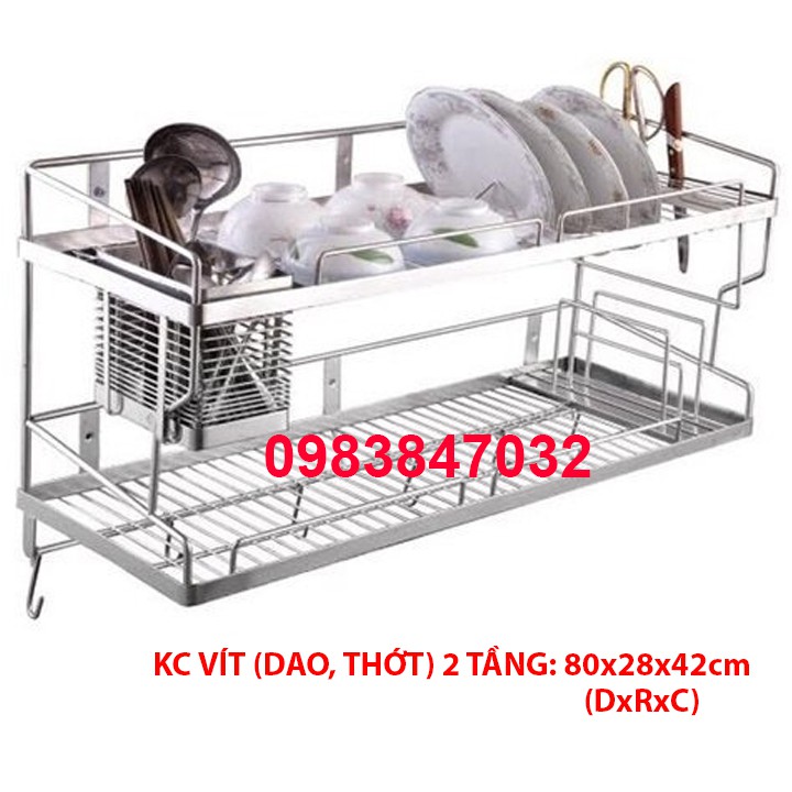 [INOX ĐẶC-KHÔNG GỈ] Kệ úp chén đa năng gắn tủ, treo vít tường inox 304 phôi nhập khẩu từ Nhật Bản chống gỉ sét cao cấp