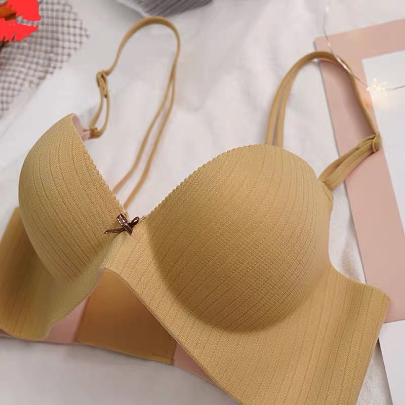 Áo lót nữ su đúc không gọng nâng ngực họa tiết kẻ sọc chìm