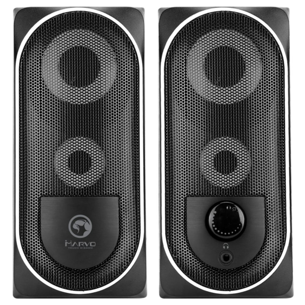 Loa Bluetooth MARVO SG-266BT 2.0 Stereo LED Gaming Speakers Lighting With Rainbow Effects