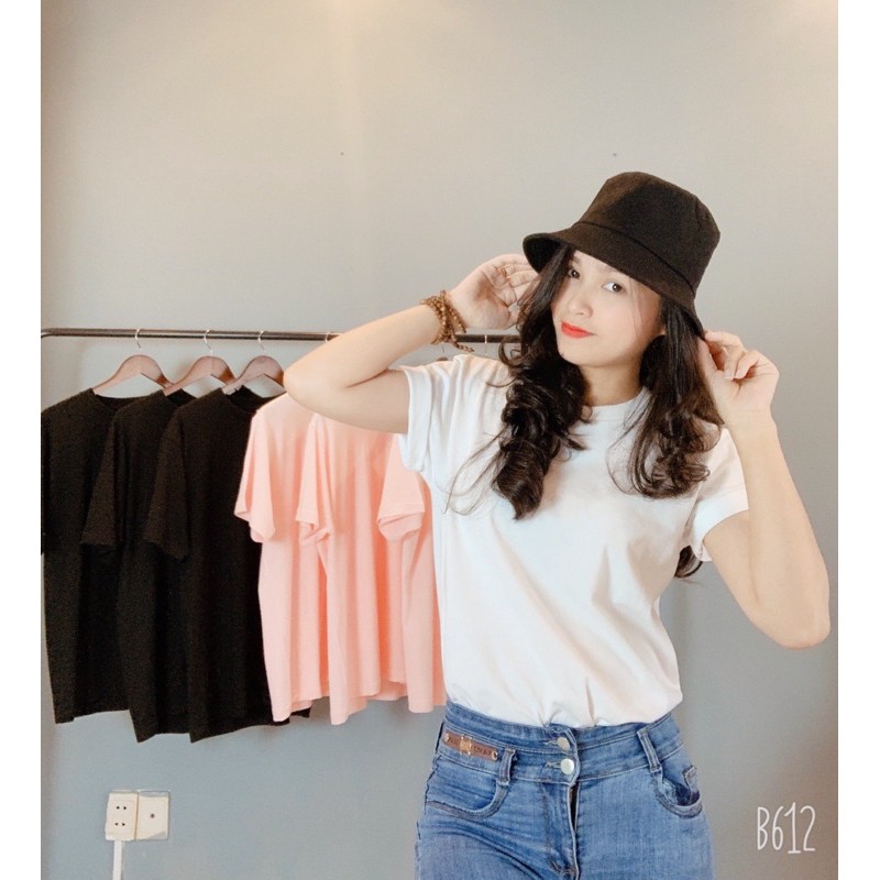 Áo phông cotton IMME hàng xuất khẩu Nhật Bản cao cấp phông trơn màu trắng đen cho nam nữ regular fit LA01 | BigBuy360 - bigbuy360.vn