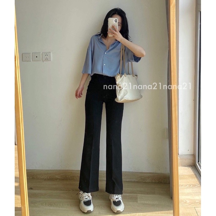 Quần tây dáng suông loe nhẹ
