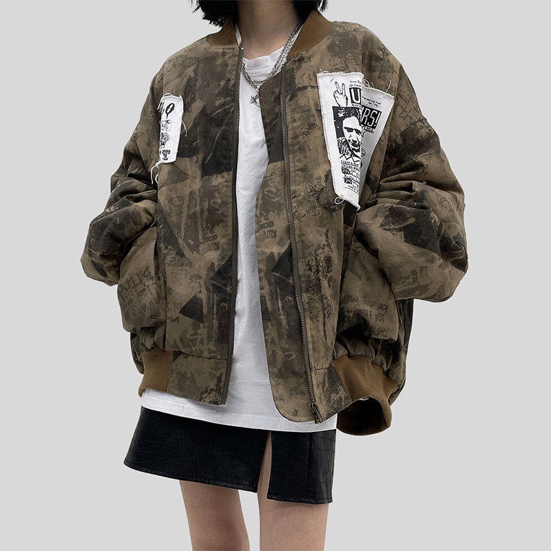 bomber Áo Khoác Bóng Chày Dáng Rộng Phong Cách Đường Phố Mỹ Mẫu Mới Retro Thời Trang Xuân Thu Dành Cho Nữ 2022