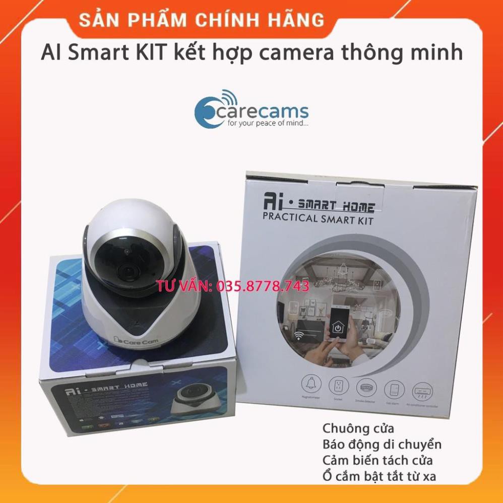 [Hàng xịn] Bộ camera Carecam kèm cảm biến thông minh AI Smart KIT cảnh báo chống trộm