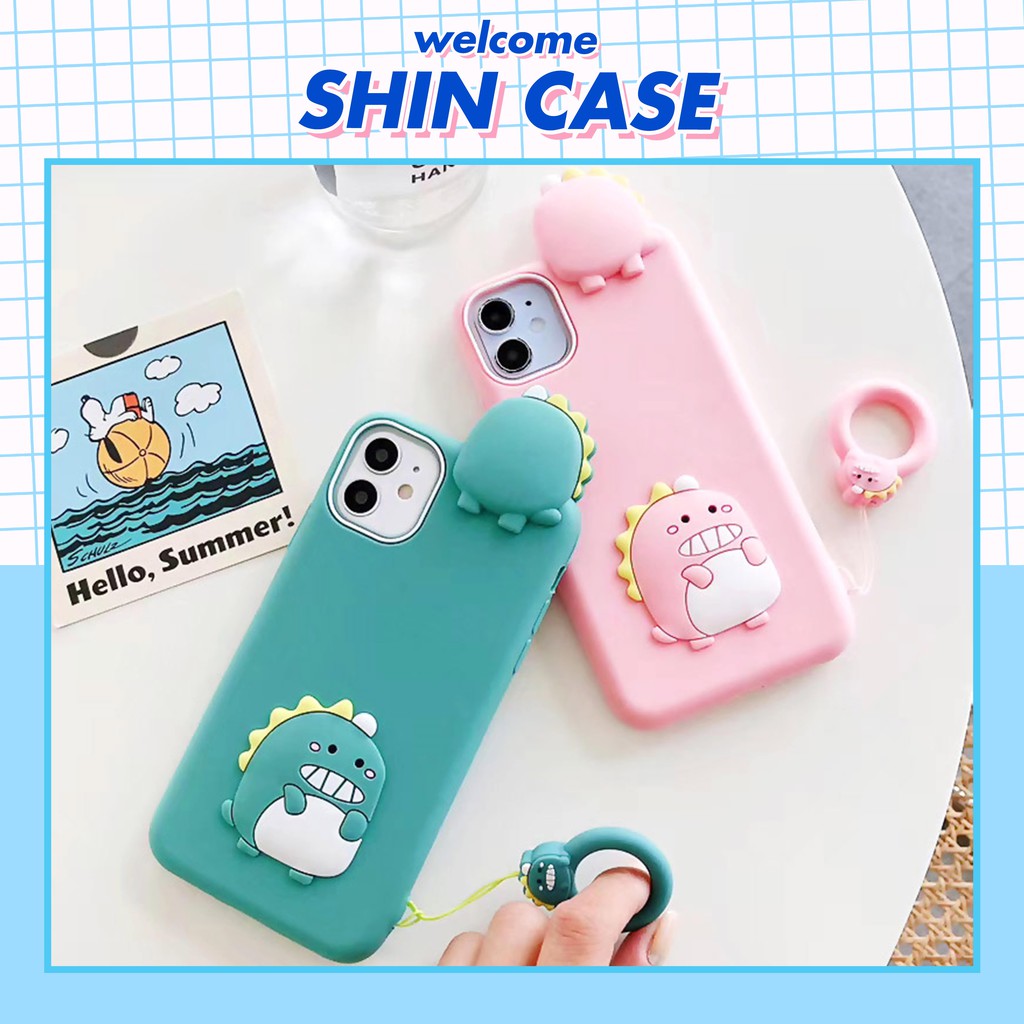Ốp lưng iphone Khủng long kèm móc đeo 5/5s/6/6plus/6s/6splus/7/7plus/8/8plus/x/xr/xs/11/12/pro/max/plus/promax