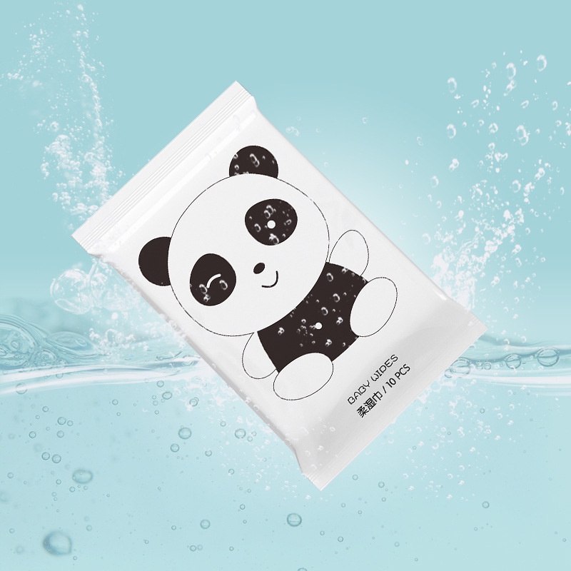 Set 10 Túi Khăn Ướt Lau Tay / Miệng Dùng Một Lần JZB1020