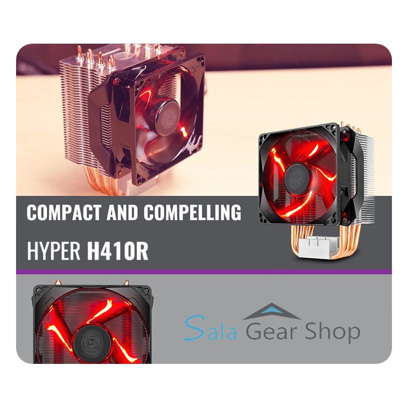 Tản Nhiệt Khi CPU Cooler Master Hyper H410R Led Đỏ ,Fan 9cm