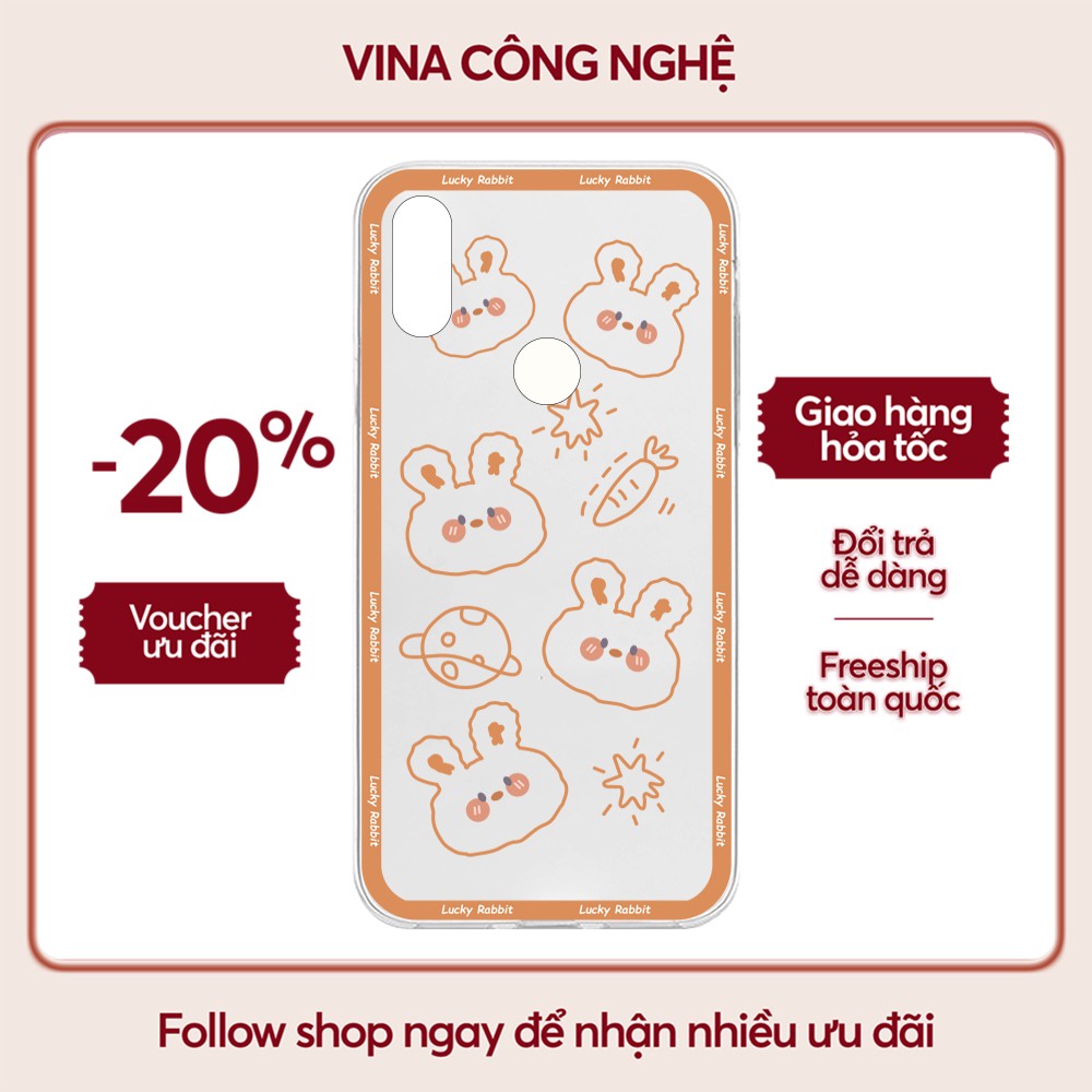 Ốp lưng Vsmart Joy 3/Joy 4/Bee 3/...Silicone dẻo trong viền bảo vệ camera hình Lucky Bear