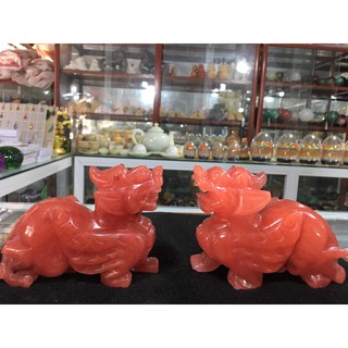 Tượng tỳ hưu đá núi lửa đỏ