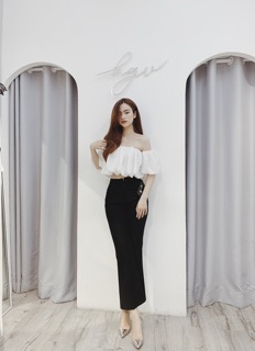 Áo trễ vai crop bồng
