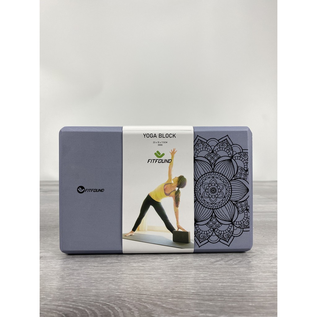 Gạch Gối Tập Yoga Eva Nặng 300g In Hoa Mandala Độ Cứng Cao Không Lún- Yoga Blocks