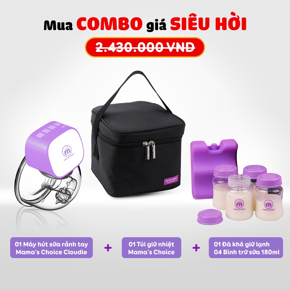 Hút Sữa Di Chuyển Mama’s Choice, Combo Thiết Kế Nhỏ Gọn, Hút Sữa Mọi Lúc Mọi Nơi, Bảo Quản Sữa Mẹ Lên Đến 14 Tiếng