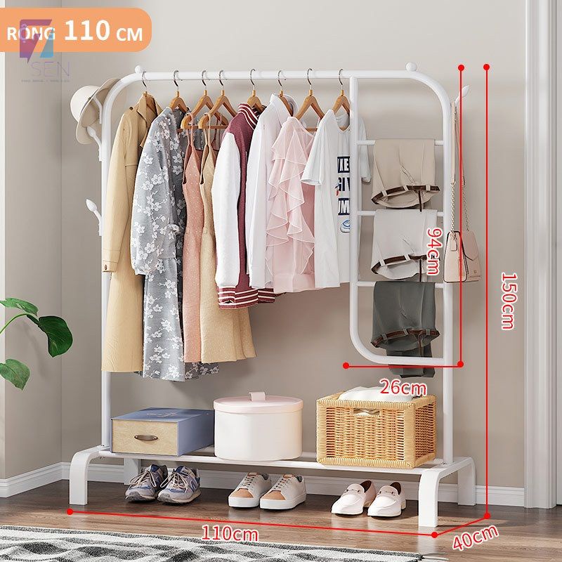 Kệ Treo Quần Áo Đa Năng Chất Liệu Thép Sơn Tĩnh Điện X90