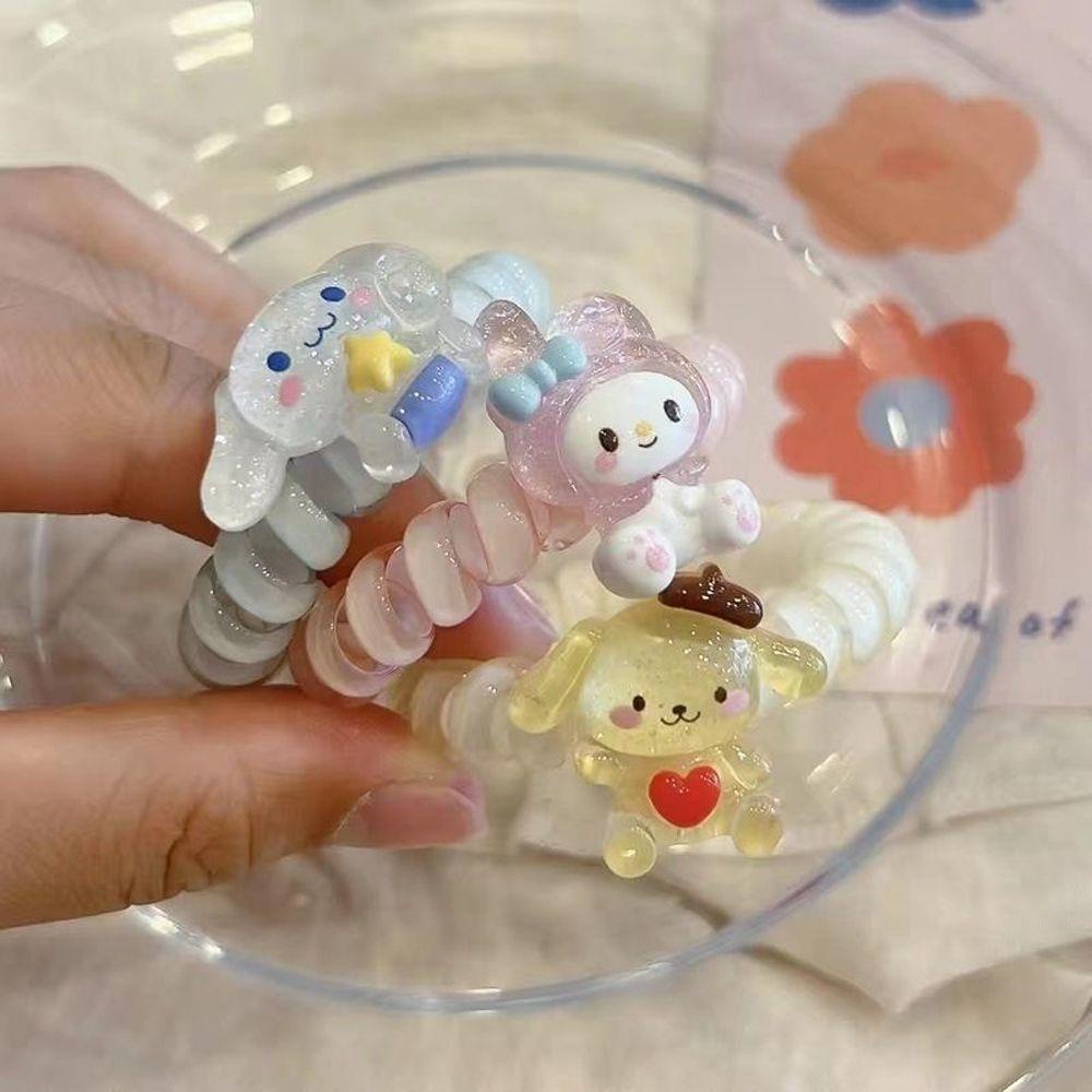 Dây Cột Tóc Co Giãn Họa Tiết Kuromi Melody Dễ Thương Cho Nữ