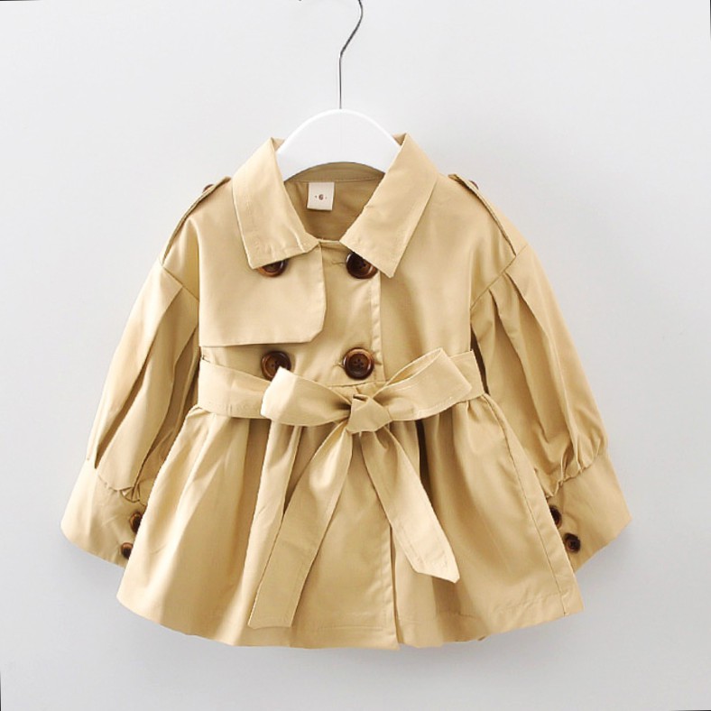 Áo khoác cotton có nơ dễ thương cho bé gái