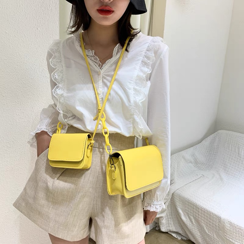Túi đeo chéo mini, túi xách nữ màu trơn thời trang thanh lịch
