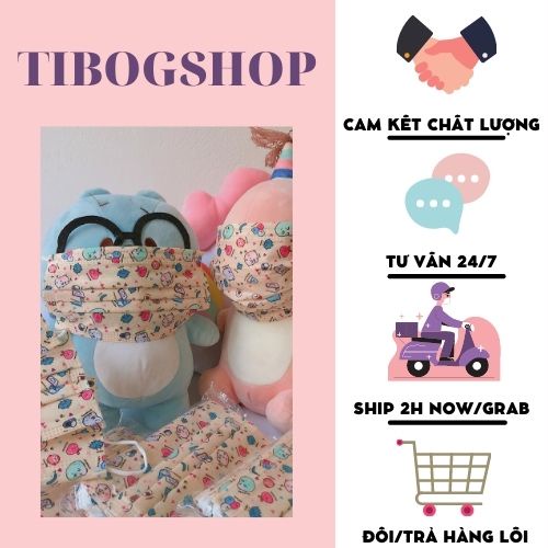 Khẩu trang Garcotex 4 lớp cao cấp hoạ tiết xinh ❤️