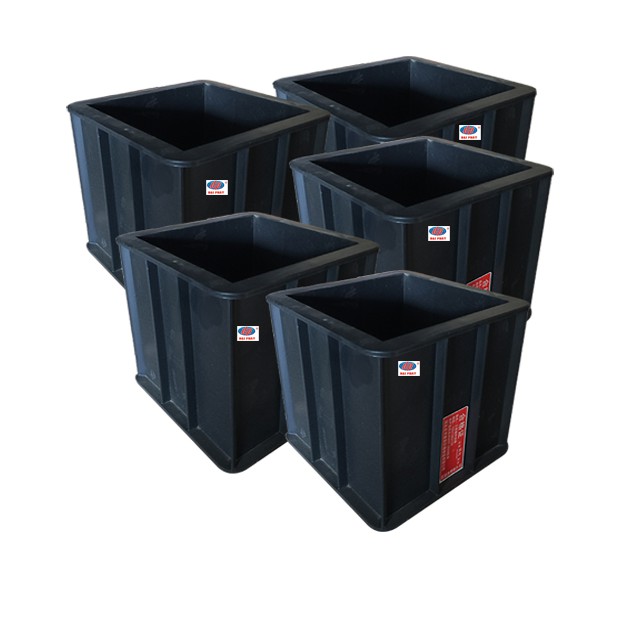 Khuôn đúc mẫu bê tông lập phương nhựa 150x150x150mm thường màu đen