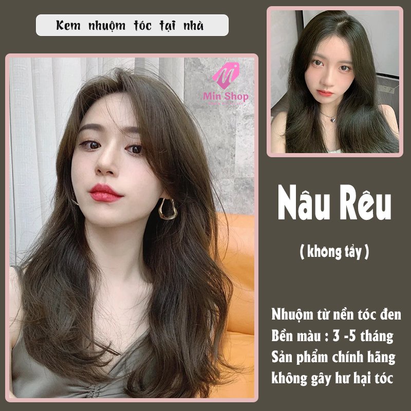 Thuốc Nhuộm Tóc Màu NÂU RÊU Không Tẩy