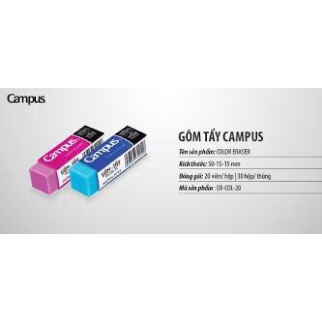 01 viên Tẩy campus mầu
