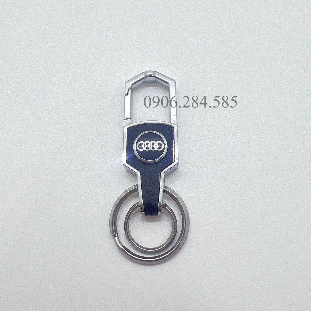 Móc treo chìa khóa xe trang trí chất liệu hợp kim bọc da gắn logo các hãng xe