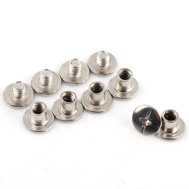 Ốc vít bằng ren, chốt inox, đinh vít xoáy, đinh tán loại vặn ốc dùng cho đồ da