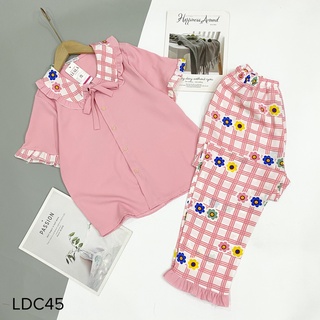 Đồ bộ Pijama cổ sen lụa mangocao cấp