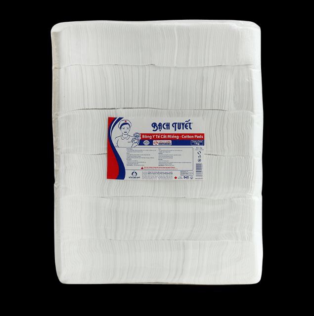 Bông gòn Bạch Tuyết cắt miếng10 x10,7x7cm dùng để tẩy trang hay vệ sinh cho bé | BigBuy360 - bigbuy360.vn