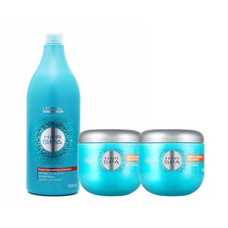 COMBO 1 DẦU GỘI 2 DẦU HẤP DƯỠNG TÓC LOREAL HAIR SPA 1500ML