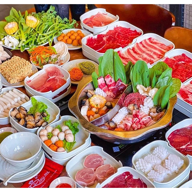 HCM [E-Voucher] Buffet lẩu Nhật hải sản, bò mỹ, Dimsum tại Rakuen Hotpot (H)