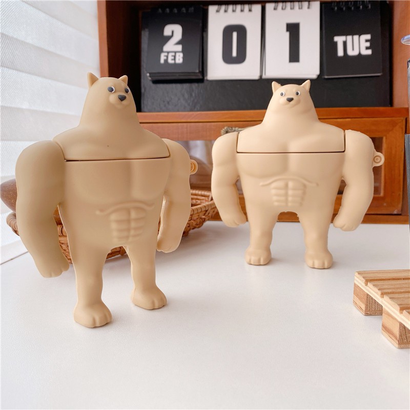 Vỏ Bảo Vệ Hộp Sạc Tai Nghe Airpods 1 / 2 Hình Chú Chó Shiba Ngộ Nghĩnh Đẹp Mắt