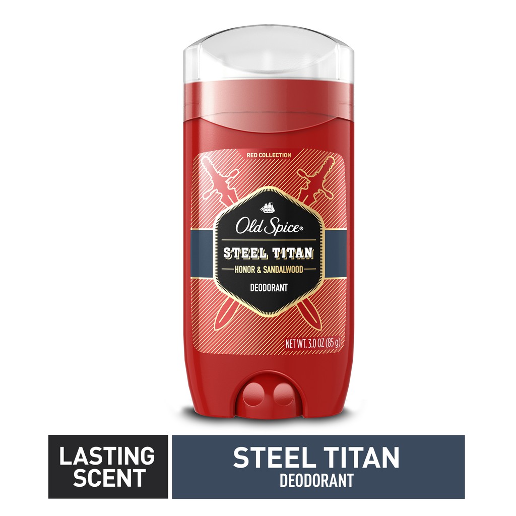 [Hàng AUTH] Lăn Khử Mùi Old Spice Red Collection Steel Titan Aluminum-Free 85Gr (Sáp Xanh)