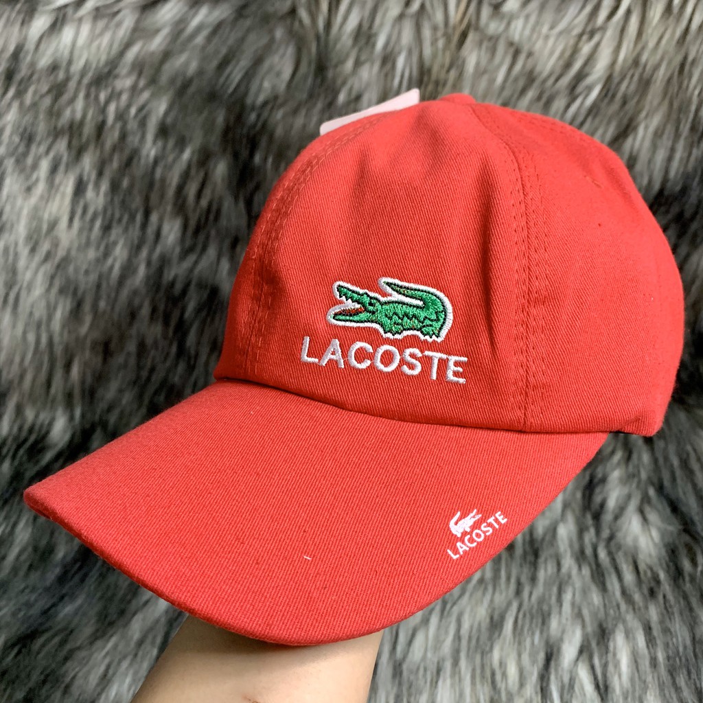 Nón Kết/ Mũ Lưới Trai Vải KAKI Thêu Logo Tem LACOSTE Siêu Thoáng S035