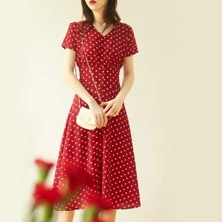 Váy cho con bú ti - TKVX003 - đỏ chấm bi (kèm ảnh thật)