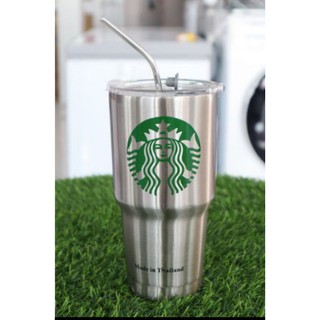 Ly giữ nhiệt Starbucks+quai xách vải+bộ ống hút inox.