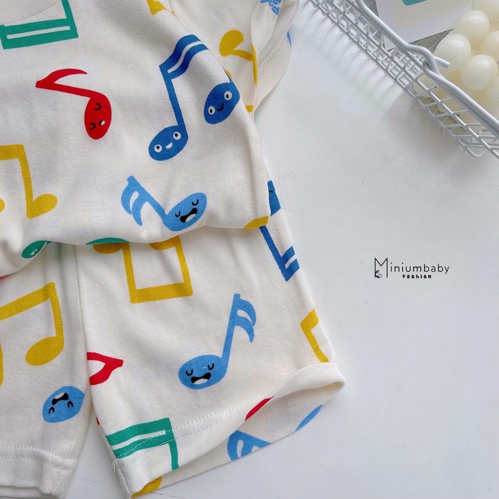 Bộ cộc tay họa tiết hoa quả chất liệu cotton mềm mát cho bé trai, bé gái MiniumBaby-SB1179