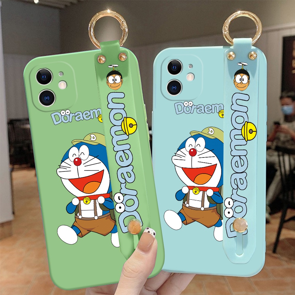 Ốp Điện Thoại Silicon Hình Doraemon Dễ Thương Có Dây Đeo Cho OPPO Reno7 Z 5G Reno 7 Pro A96 A76 A36