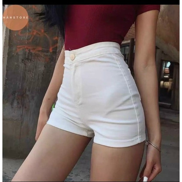 quần short kaki không túi ôm dáng 1 nút