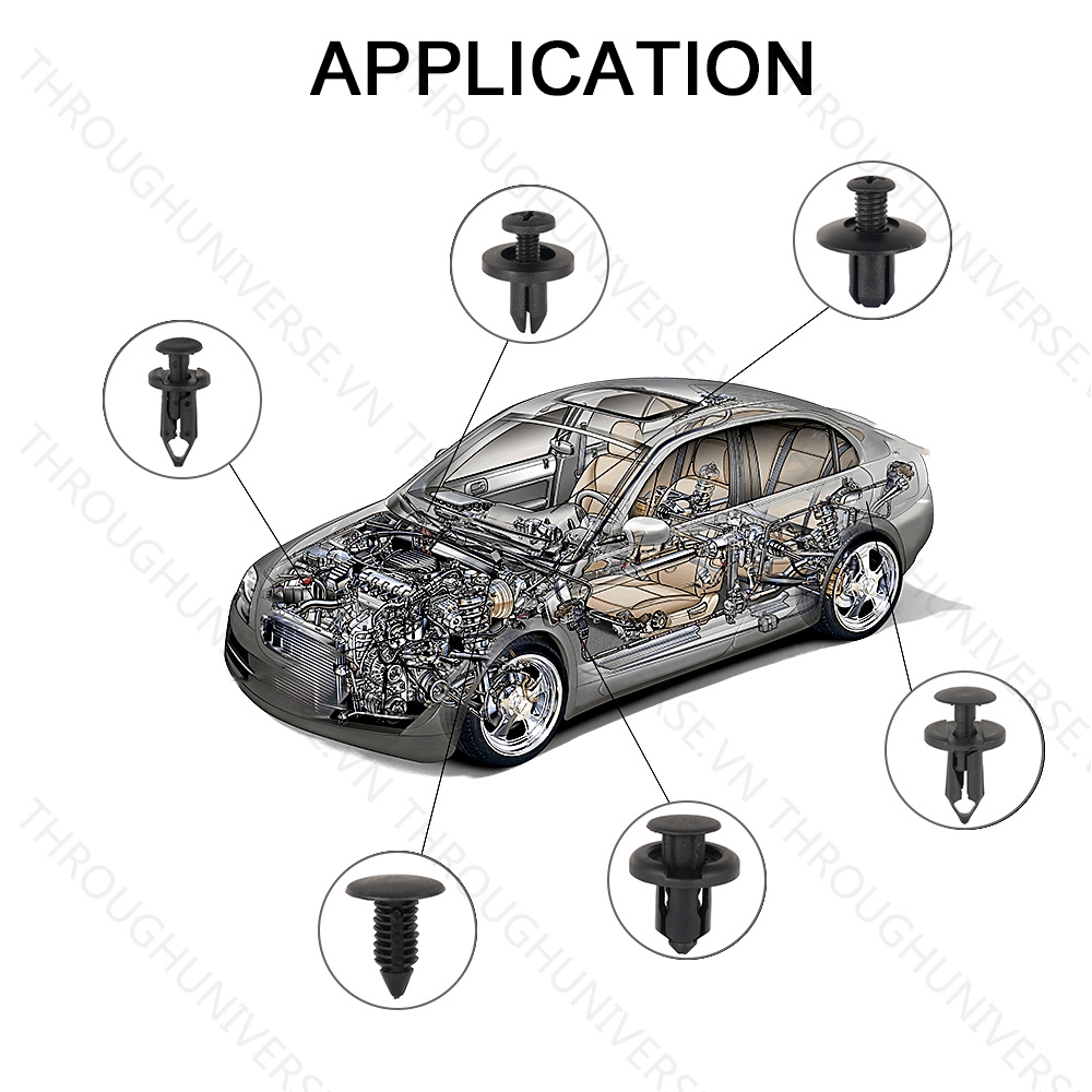 Bộ 190 Đinh Tán Bằng Nhựa Tiện Dụng Cho Xe Hơi