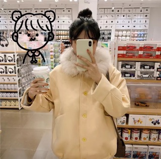 Áo dạ cổ lông