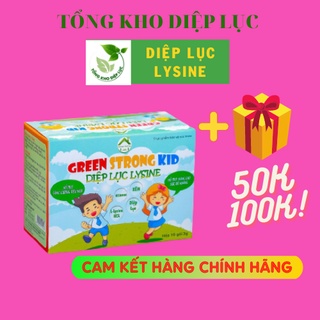 Diệp lục lysine green strong kid hàng chính hãng bổ sung vitamin giúp bé khỏe mạnh, ăn ngon, hạn chế ốm vặt. hộp 20 gói