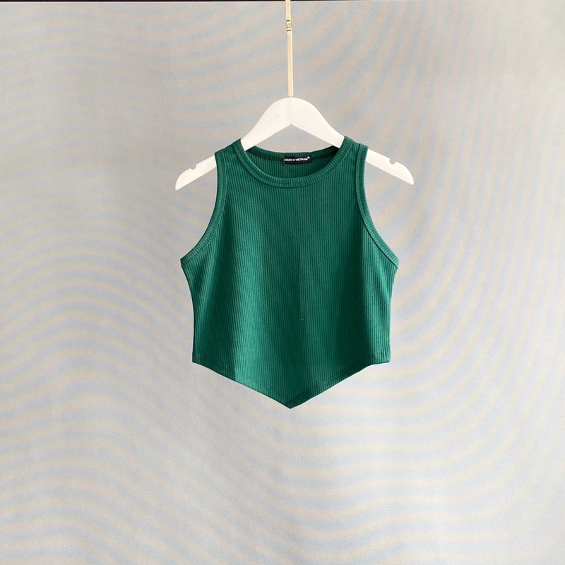 Áo croptop sát nách nữ chất thun gân thoáng mát không bị lộ