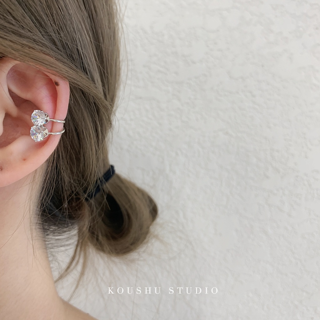 Khuyên Tai Đính Đá Phong Cách Hàn Quốc Đơn Giản Dễ Phối Đồ Dành Cho Nữ