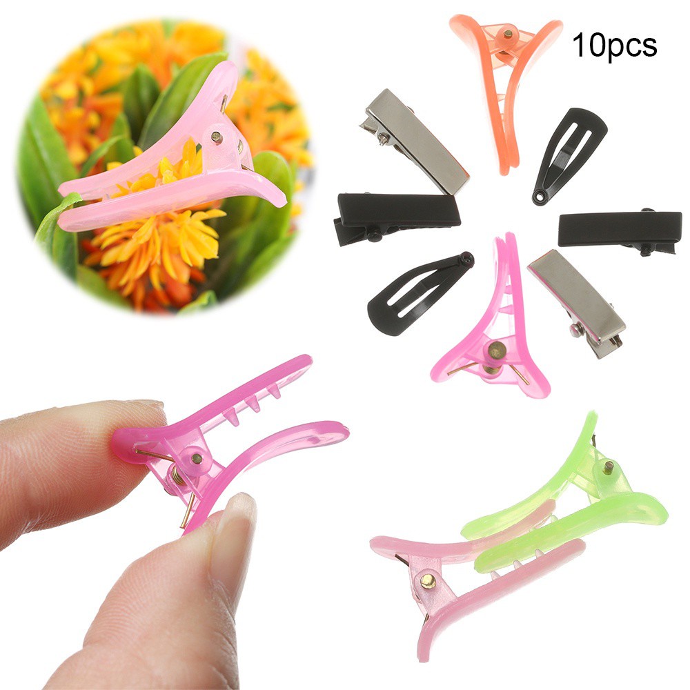 Set 10 Kẹp Tóc Búp Bê Bằng Nhựa 3 Kiểu Dáng Dễ Thương Cho Bé Gái Diy